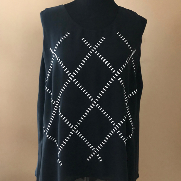 Alfani Flowy Sheer Layered Sleeveless Top - Picture 3 of 6